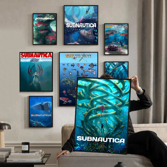 S-subnauticas game Self-adhesive Art Poster Whitepaper Prints Posters Artwork Aesthetic Art Wall Painting