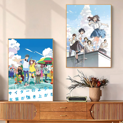 The Stranger by the Beach Anime Posters Sticky Waterproof Paper Sticker Coffee House Bar Kawaii Room Decor