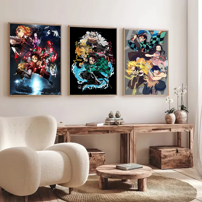 Slayer Classic Canvas Painting Anime Character Anime Posters Sticky HD Quality Wall Art Retro Posters for Home Kawaii Room Decor