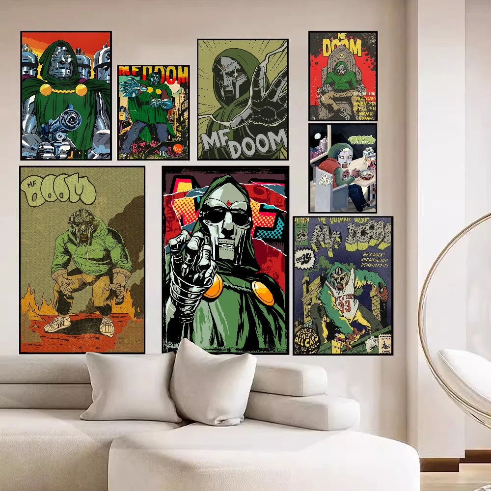 MF Doom Madlib DIY Sticky Poster Fancy Wall Sticker for Living Room Bar Decoration Wall Decor