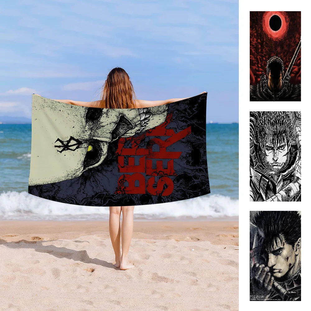 Amine BERSERK Towel Microfiber Beach Towel Absorbent Quick dry Soft Yoga Swimming Resort Mountain Climbing Towel