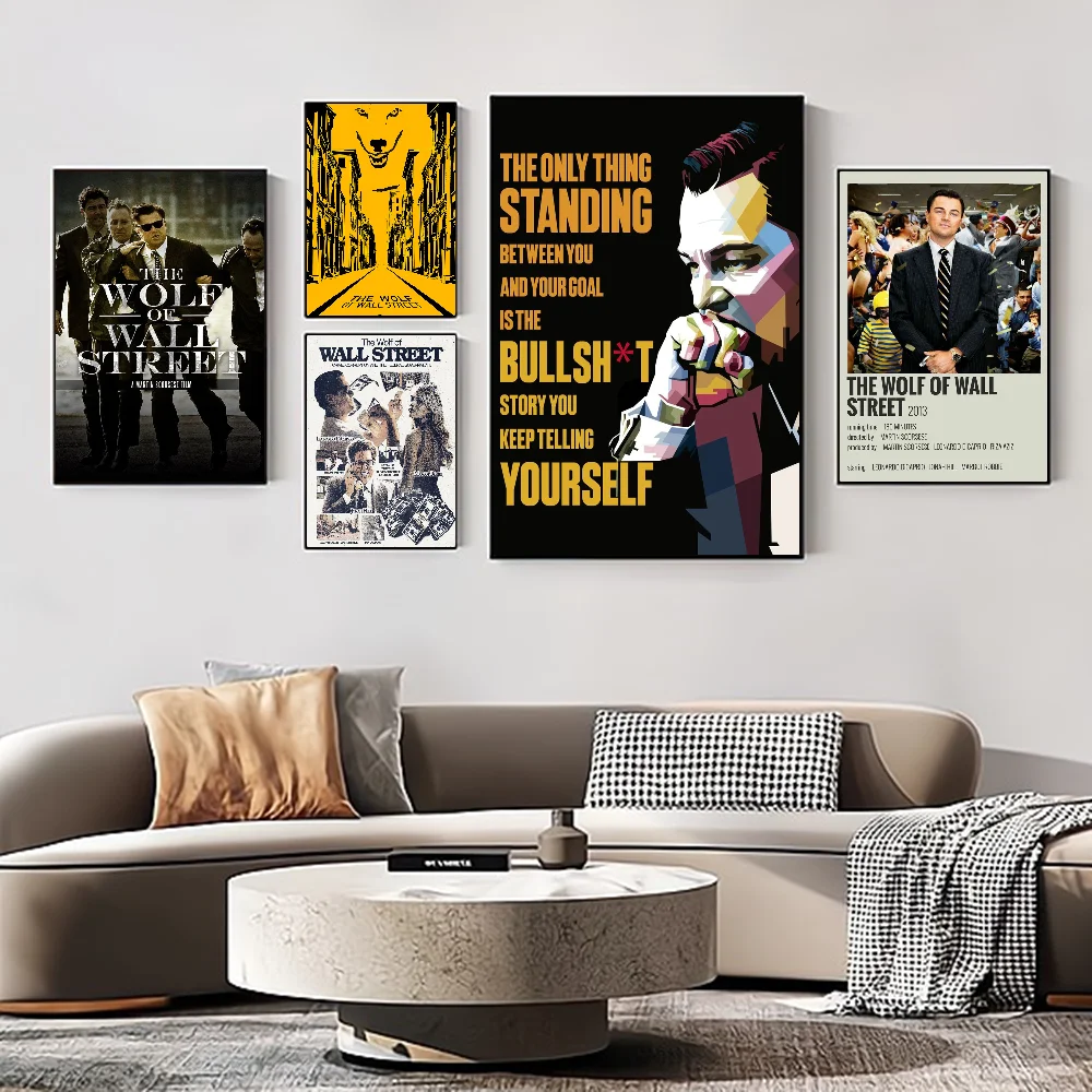 The Wolf of Wall Street Classic Movie Posters Waterproof Paper Sticker Coffee House Bar Decor Art Wall Stickers