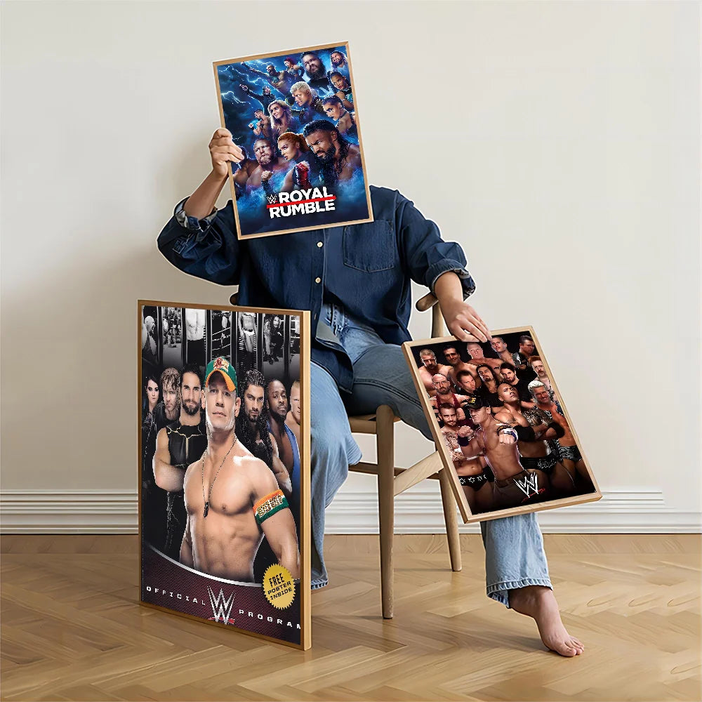 Wwe DIY Sticky Poster Fancy Wall Sticker for Living Room Bar Decoration Wall Decor