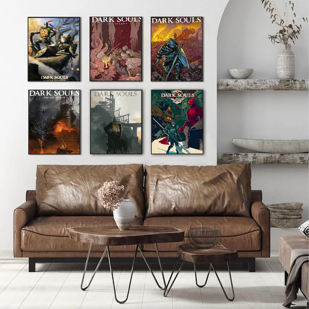 Dark Souls Classic Movie Posters Waterproof Paper Sticker Coffee House Bar Decor Art Wall Stickers