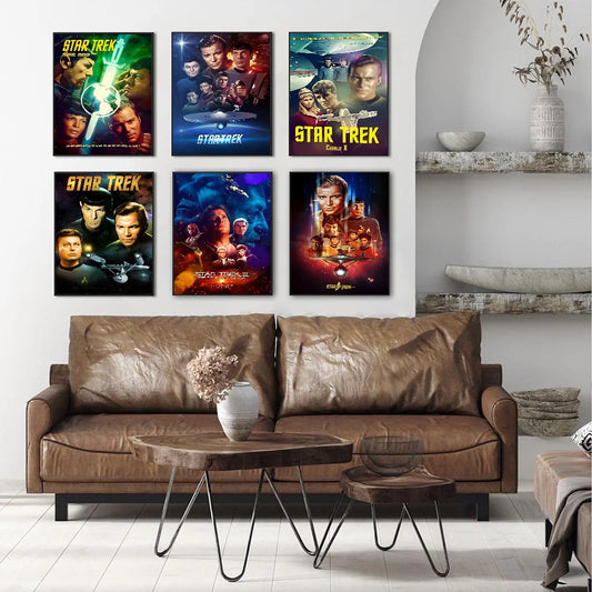 Póster autoadhesivo de Star Trek para decoración de pared, papel kraft blanco, decoración del hogar