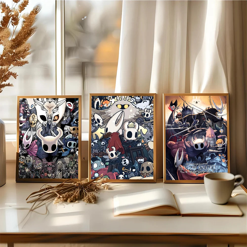 Japan Anime Video Games Hollow Knight Anime Posters Sticky HD Quality Wall Art Retro Posters for Home Kawaii Room Decor