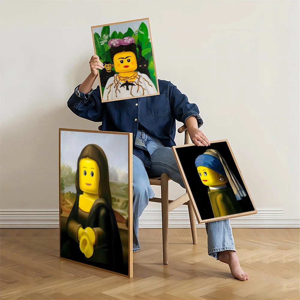 Abstract Funny Mona Lisa Movie Posters Fancy Wall Sticker for Living Room Bar Aesthetic Painting Decoration Room Wall Decor