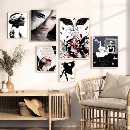 Movie Black Swan Classic Anime Movie Sticky Posters Whitepaper Sticker DIY Room Bar Cafe Posters Wall Stickers