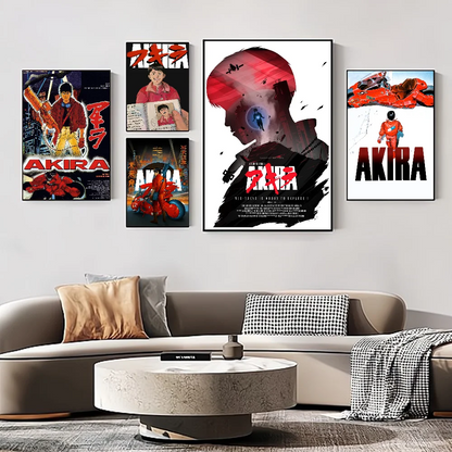 Colección de películas Akira Anime Posters Adhesivos de papel impermeables Adhesivos para cafeterías Bares Decoración de habitaciones kawaii