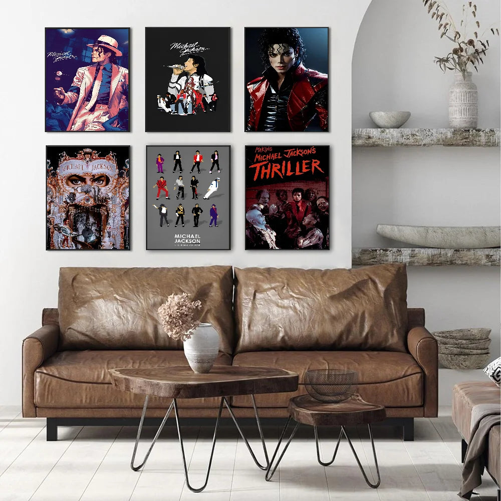 Michael Jackson Music Classic Movie Posters Waterproof Paper Sticker Coffee House Bar Decor Art Wall Stickers