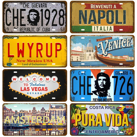 Metal Sign Home Decor Famous City TinPlates Plate Plaque Vintage Tin Sign For Bar Pub Man Cave Club Wall Decoration Art Garage