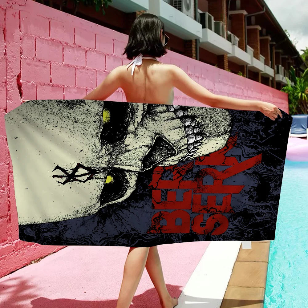 Amine BERSERK Towel Microfiber Beach Towel Absorbent Quick dry Soft Yoga Swimming Resort Mountain Climbing Towel