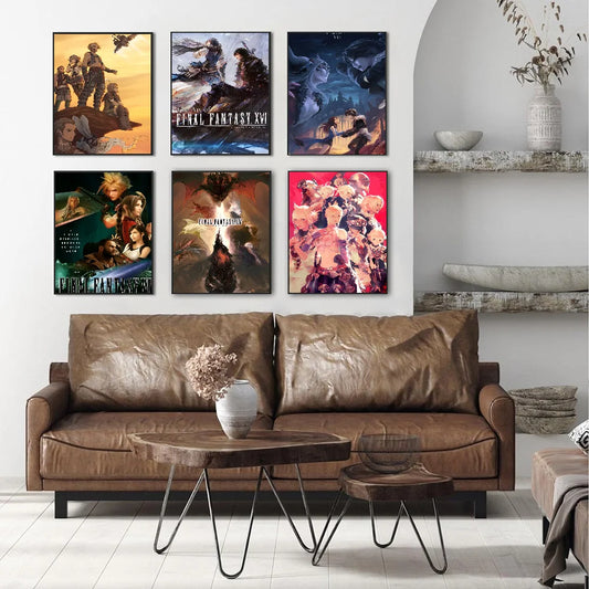 FINAL FANTASY Classic Vintage Posters Vintage Room Home Bar Cafe Decor Nordic Home Decor