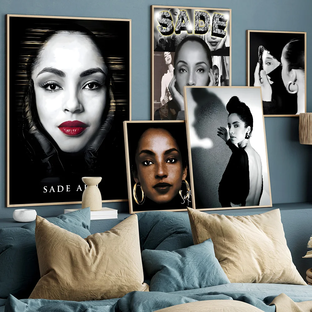 Pósteres de películas de la banda S-Sade Adu Singer, calcomanías de pared elegantes para sala de estar, bar, pintura estética, decoración de pared de habitación