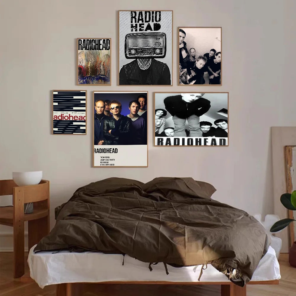 Radiohead Anime Posters Sticky HD Quality Wall Art Retro Posters for Home Kawaii Room Decor