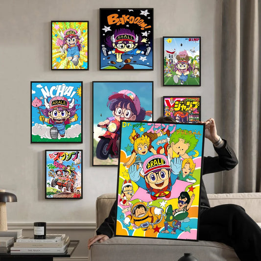 Póster de dibujos animados del Dr. Slump Arale en papel blanco, póster de calidad HD, pintura de arte de pared, decoración de pared de sala de estudio