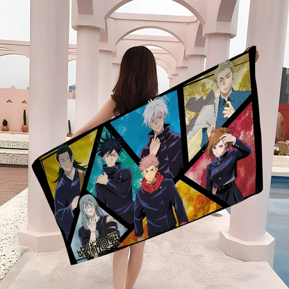 Anime Jujutsu Kaisen Towel Microfiber Beach Towel Absorbent Quick dry Soft Yoga Swimming Resort Mountain Climbing Towel