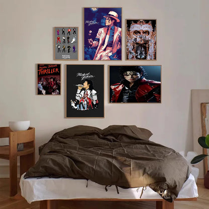 Michael Jackson Music Classic Movie Posters Waterproof Paper Sticker Coffee House Bar Decor Art Wall Stickers