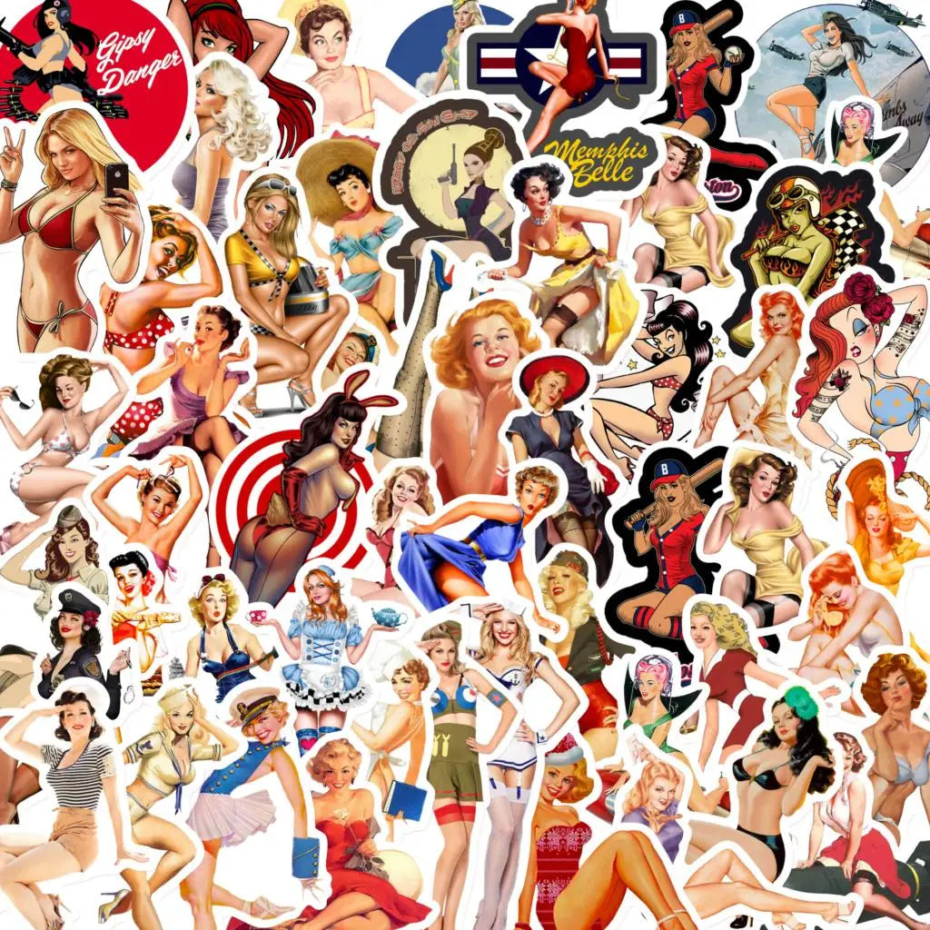 10/50Pcs Pin up Girl Cartoon Stickers Toys For Children Motorcycles Skateboards Phones DIY Hand Diaries Scrapbook