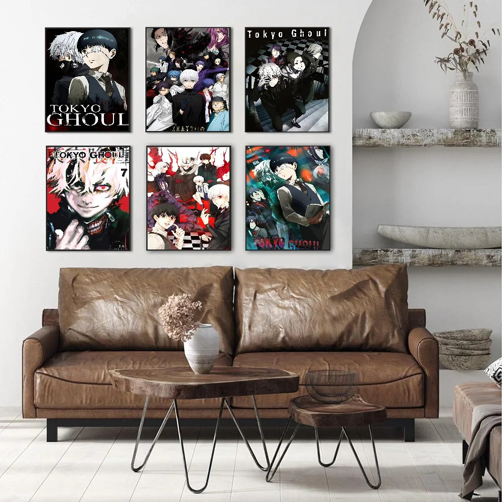 Tokyo Ghoul Self-adhesive Art Poster Whitepaper Sticker DIY Room Bar Cafe Wall Decor