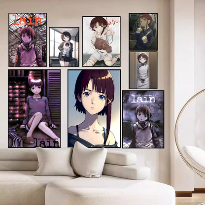 Serial Experiments Lain Vintage Posters Sticky Whitepaper Prints Posters Artwork Posters Wall Stickers