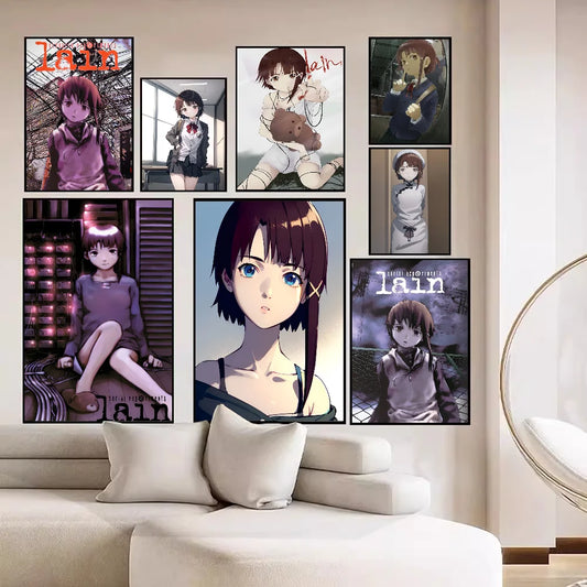 Serial Experiments Lain Vintage Posters Sticky Whitepaper Prints Posters Artwork Posters Wall Stickers