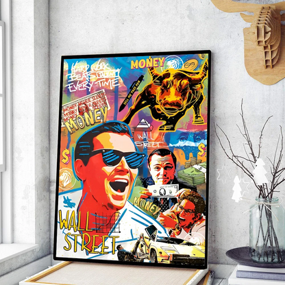 Graffiti Art The Wolf of Wall Street Poster Movie Sticky Posters Retro Kraft Paper Sticker DIY Room Bar Cafe Wall Painting