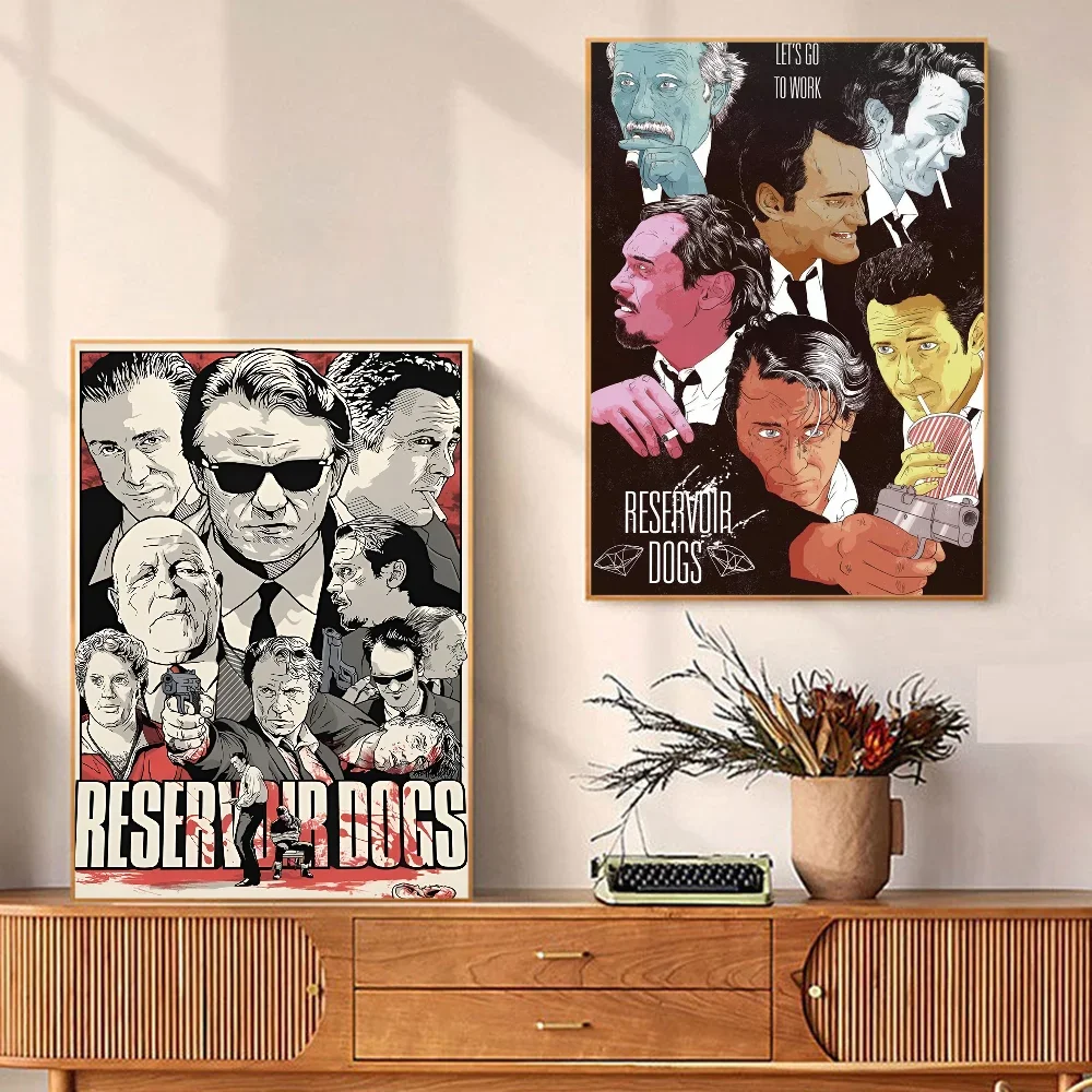 American Movie Reservoir Dogs Canvas Painting DIY Sticky Poster Fancy Wall Sticker for Living Room Bar Decoration Wall Decor