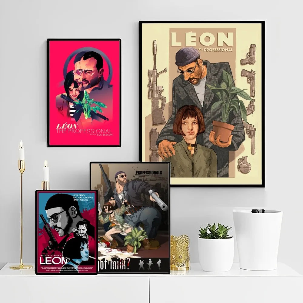 Classic Movie TV  Leon Whitepaper Poster HD Quality Poster Wall Art Painting Study Room Wall Decor