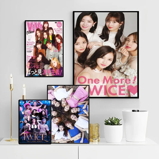 Canvas Painting kpop t-twice Good Quality Prints and Posters Vintage Room Bar Cafe Decor Home Decor