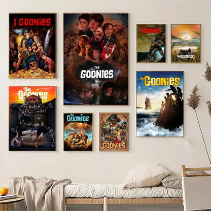 Goonies Movie Art Anime Posters Sticky Waterproof Paper Sticker Coffee House Bar Kawaii Room Decor