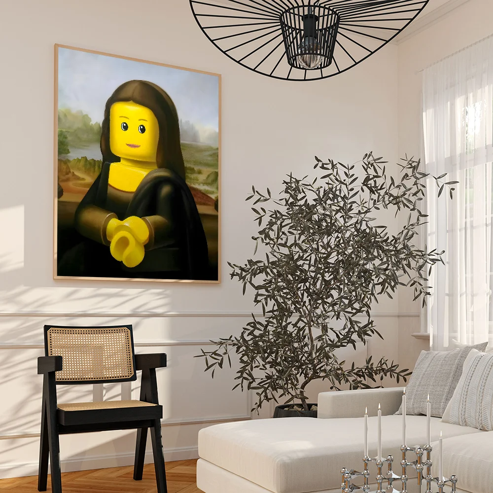 Abstract Funny Mona Lisa Movie Posters Fancy Wall Sticker for Living Room Bar Aesthetic Painting Decoration Room Wall Decor