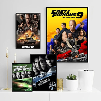 Classic Movies Fast & Furious Series Paul Walker Painting DIY Sticky Poster Fancy Wall Sticker for Living Room Bar Decoration