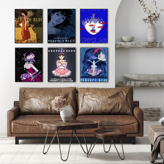 Perfect Blue Anime Self-adhesive Art Poster Fancy Wall Sticker for Living Room Bar Decoration Vintage Decorative Painting