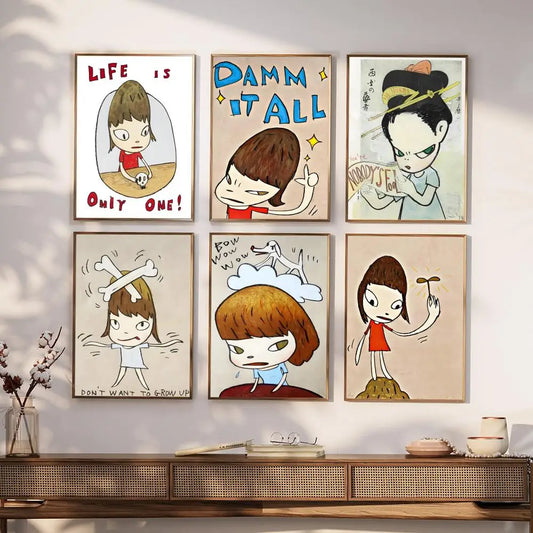 Yoshitomo Nara Dream Doll Good Quality Poster Kraft Paper Prints Vintage Home Room Cafe Bar Art Wall Decor Aesthetic Painting