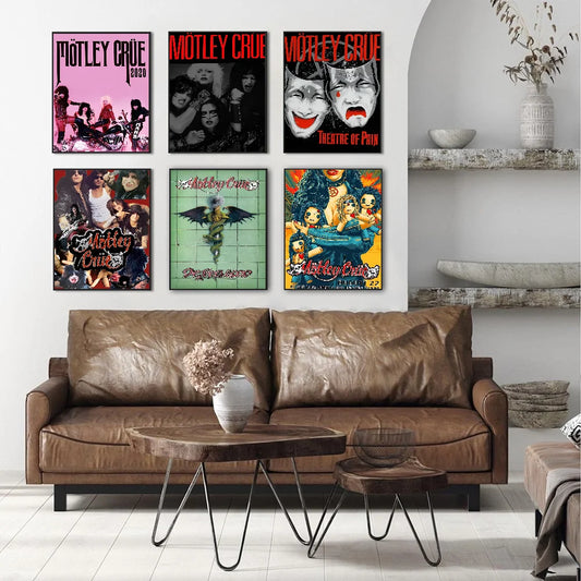 Popular Band Motley_Crues-Retro Anime Posters Sticky HD Quality Wall Art Retro Posters for Home Room Wall Decor