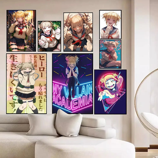 Himiko Toga Boku No Hero Academia Anime Posters Sticky Decoracion Painting Wall Art White Kraft Paper Wall Decor