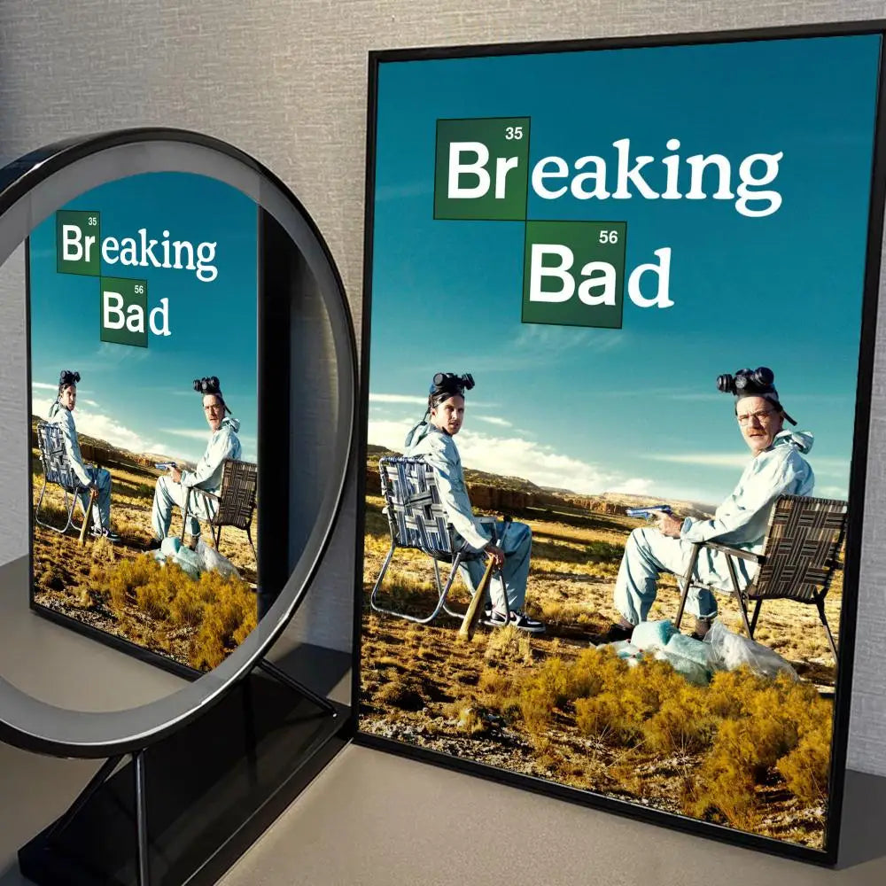 Pósteres de películas de Breaking Bad, pósteres de anime, pegatinas de pared elegantes para sala de estar, bar, estudio, hogar, sala de estar, decoración