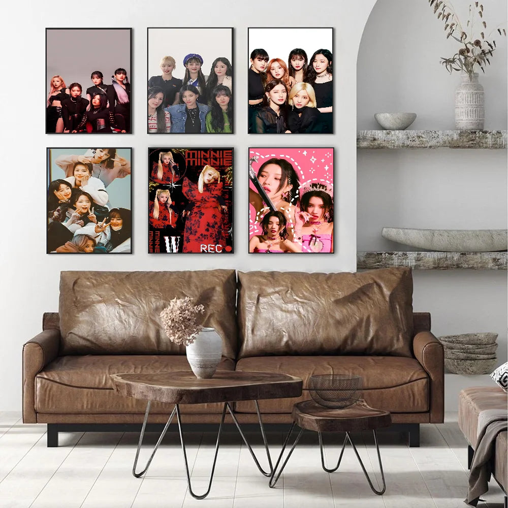 kpop G-Gidle Self-adhesive Art Poster Whitepaper Sticker DIY Room Bar Cafe Wall Decor