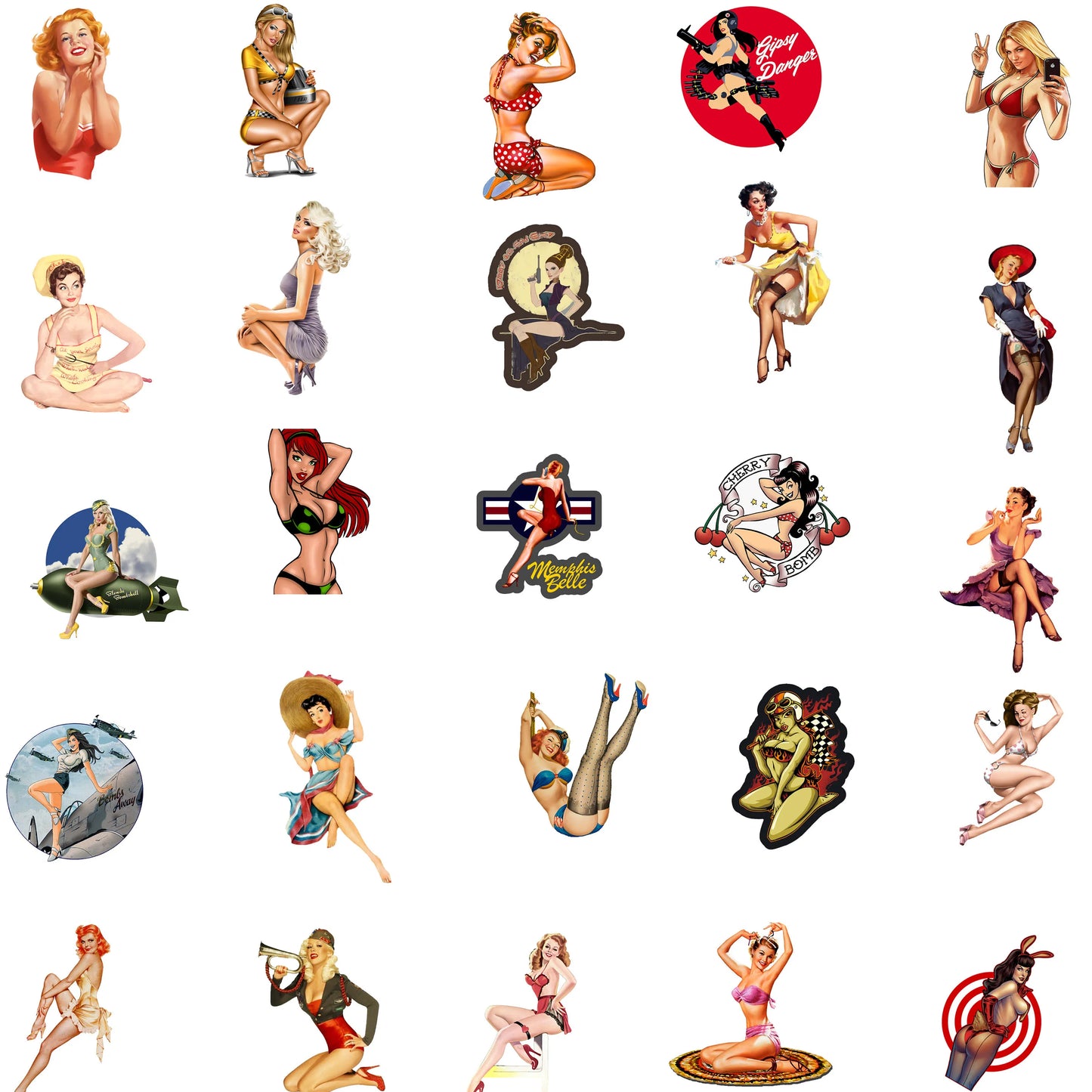 10/50Pcs Pin up Girl Cartoon Stickers Toys For Children Motorcycles Skateboards Phones DIY Hand Diaries Scrapbook