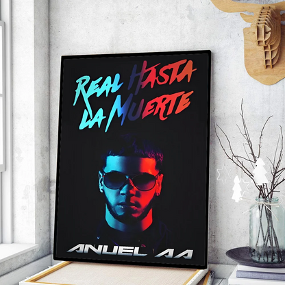 Hip Hop Rapper Anuel AA Poster Movie Sticky Posters Retro Kraft Paper Sticker DIY Room Bar Cafe Aesthetic Art Wall Painting