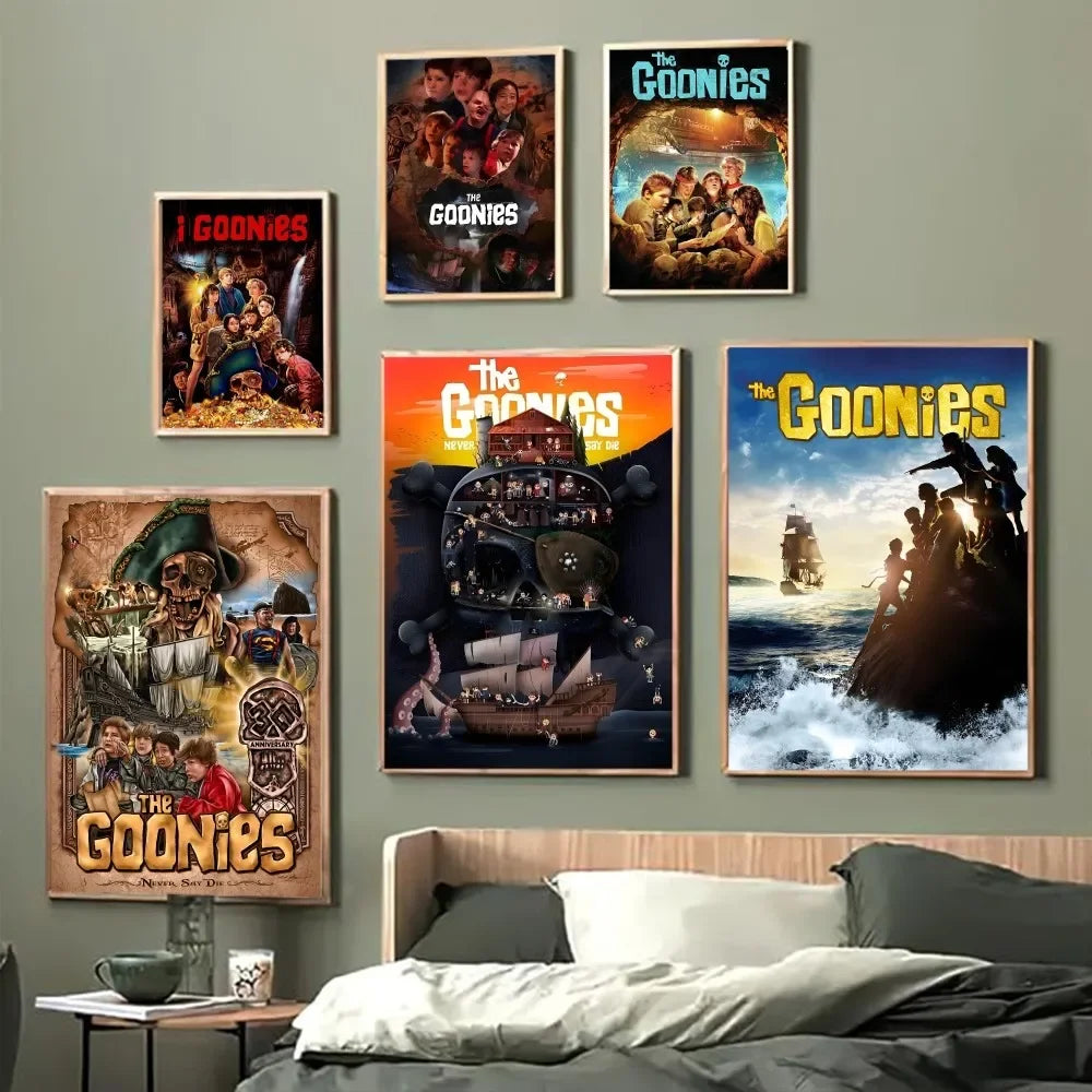 Goonies Movie Art Anime Posters Sticky Waterproof Paper Sticker Coffee House Bar Kawaii Room Decor