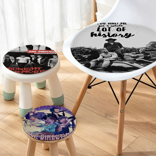 Cojín para silla de comedor cuadrado con diseño de la banda O-One Directions Music, decoración circular para escritorio de oficina, cojines para decoración del hogar