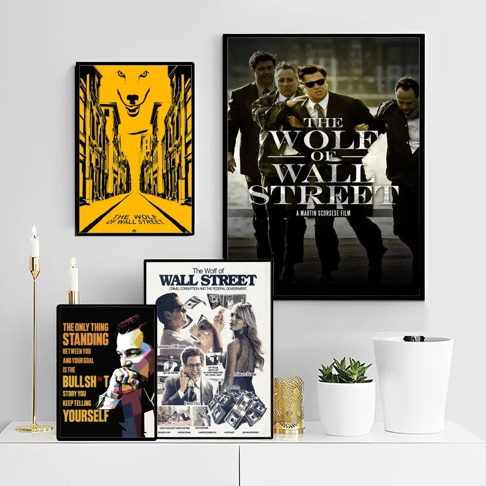 The Wolf of Wall Street Classic Movie Posters Waterproof Paper Sticker Coffee House Bar Decor Art Wall Stickers