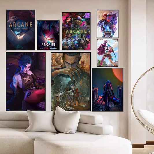 A-Arcane L-League of L-Legends Self-adhesive Art Poster Whitepaper Prints Posters Artwork Aesthetic Art Wall Painting