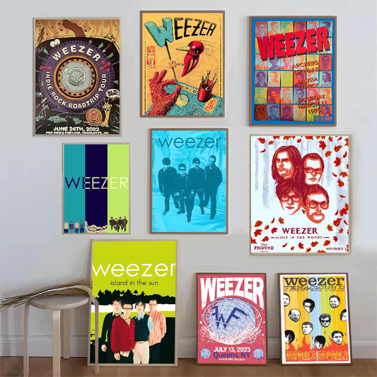 Pósteres adhesivos de la película del cantante Weezer, decoración vintage para habitaciones, bares, cafeterías, decoración de paredes