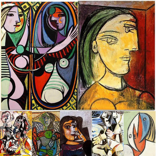 Póster de lienzo de exposición de pintura abstracta vintage de Pablo Picasso, impresiones artísticas para museos, galerías modernas, imágenes de pared, decoración del hogar, regalo