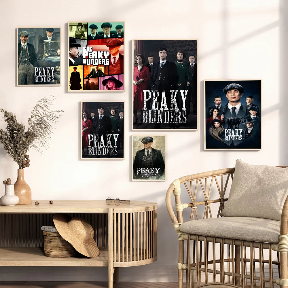 Movie P-Peaky B-Blinders TV Vintage Posters Sticky Whitepaper Prints Posters Artwork Posters Wall Stickers