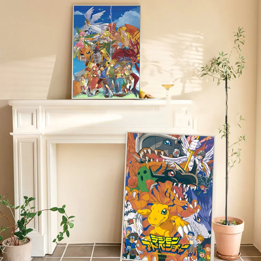 Anime Digital Monster Digimon  Good Quality Prints and Posters Waterproof Paper Sticker Coffee House Bar Posters Wall Stickers