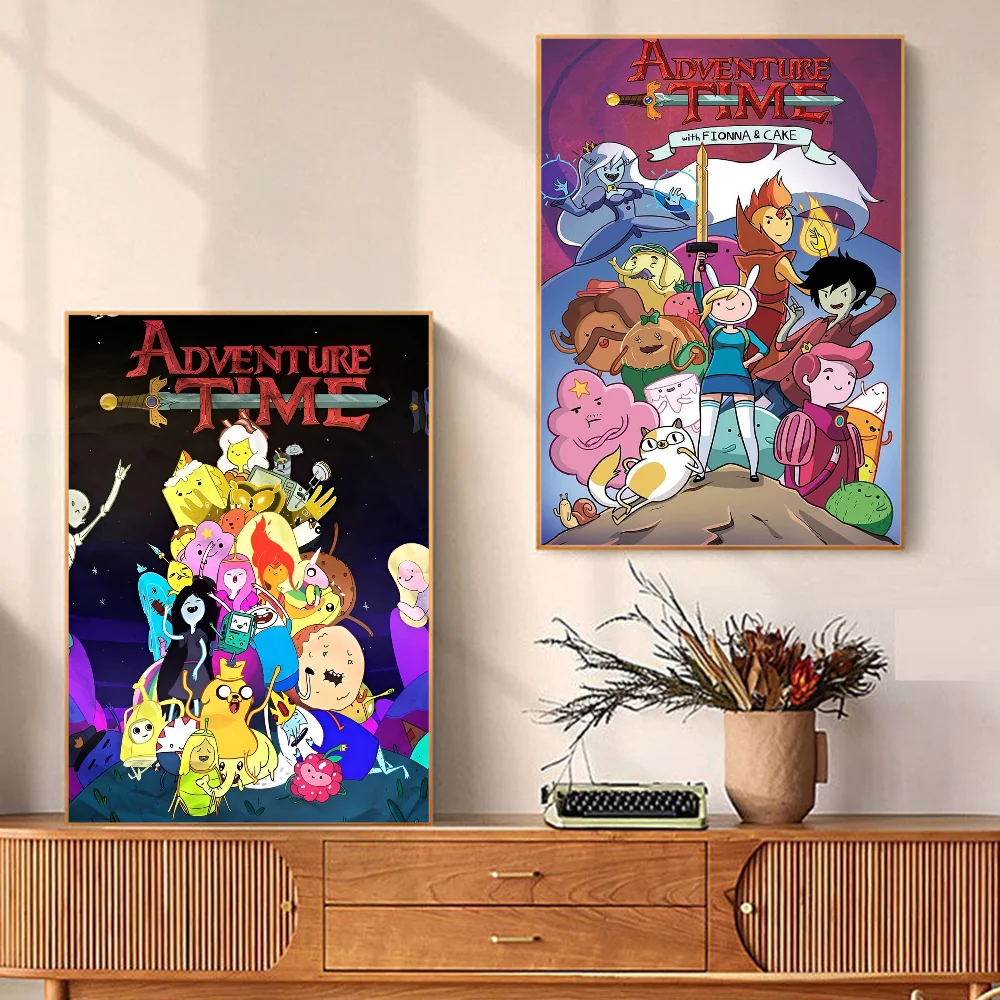 A-Adventure Cartoon T-Time Whitepaper Poster HD Quality Poster Wall Art Painting Study Room Wall Decor